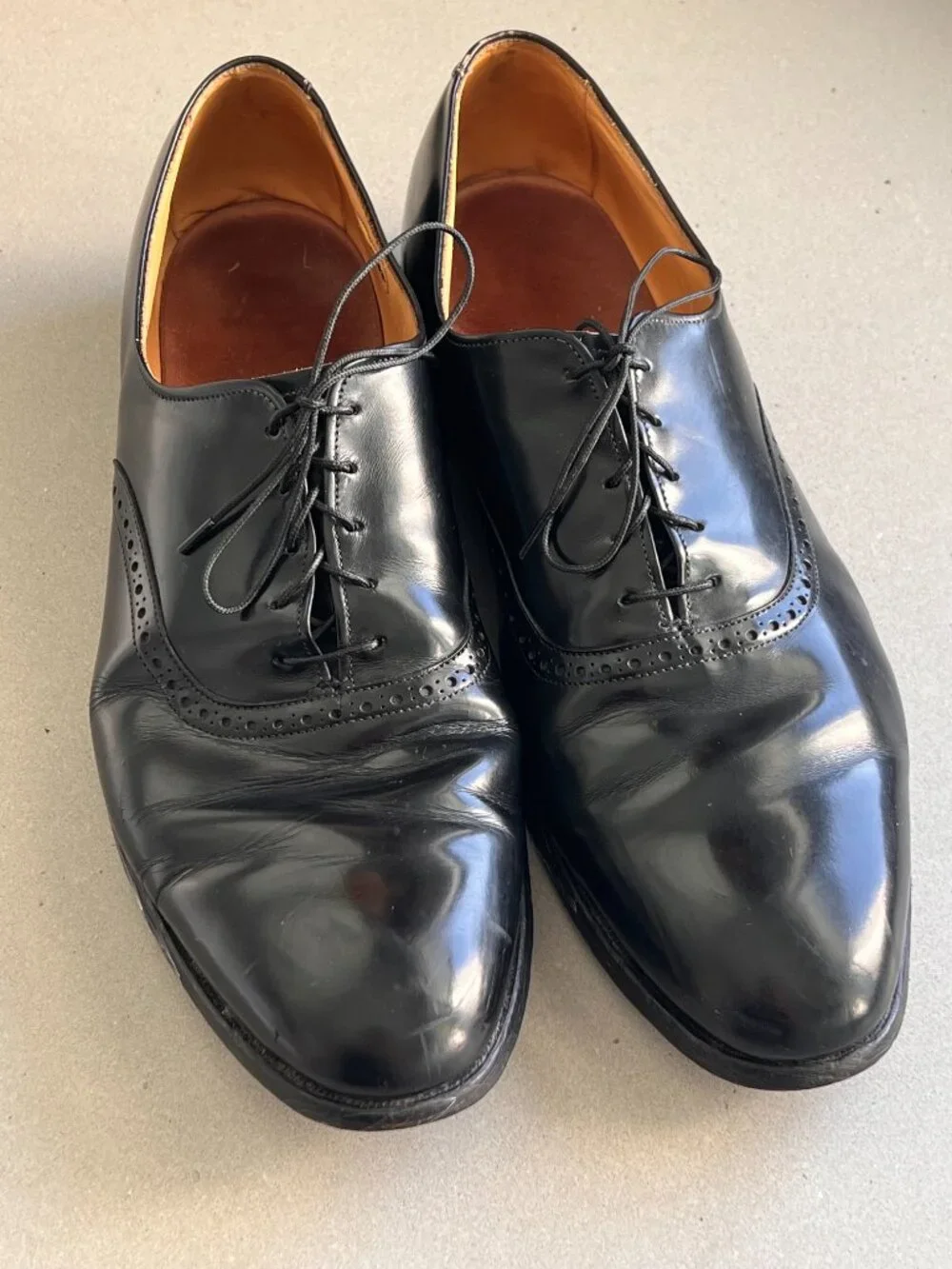 Allen Edmonds Danbury Black Leather Oxford Dress Shoes Men's Size 12 Made in USA